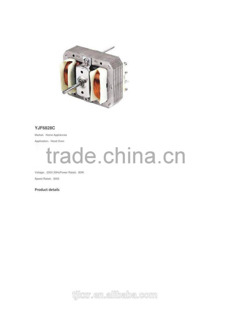 CE, ROHS approved YJ6828 single phase shaded pole motor