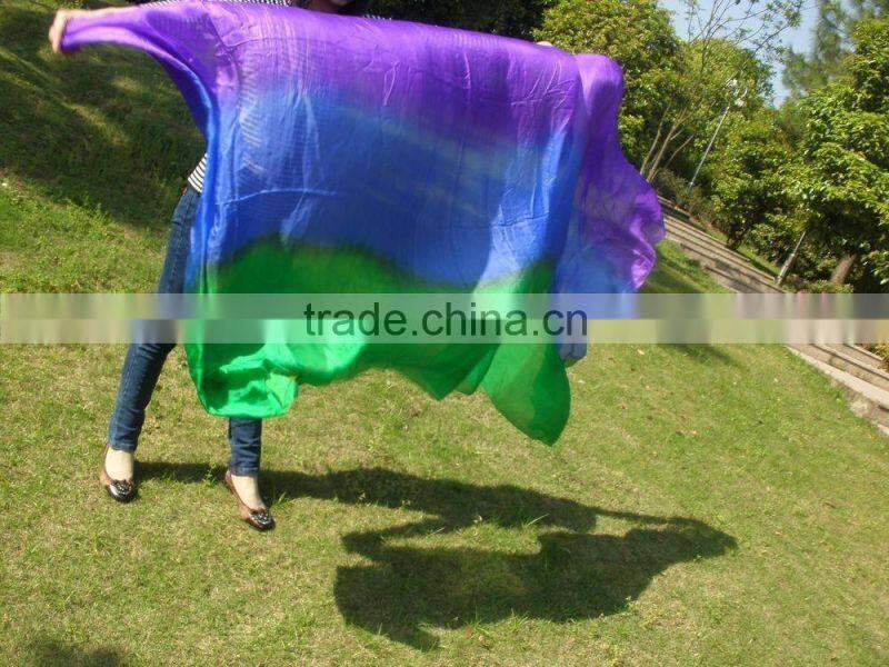 2016 High quality women 100% real belly dance veil silk Chinese belly dancing veils accessories