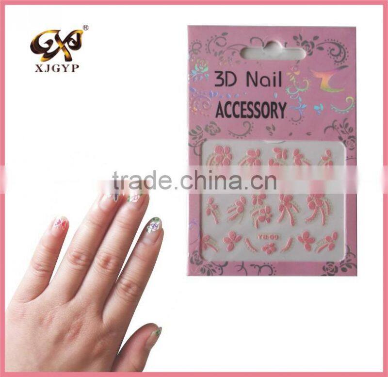 fake nail sticker/free nail stickers/3d design nail art sticker