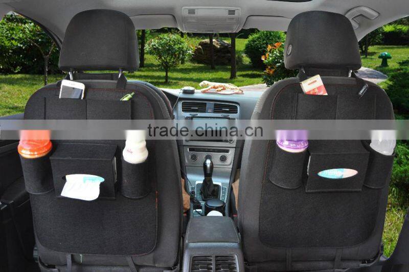 Factory supply back seat hanging organizer felt car storage bag color customized style big space