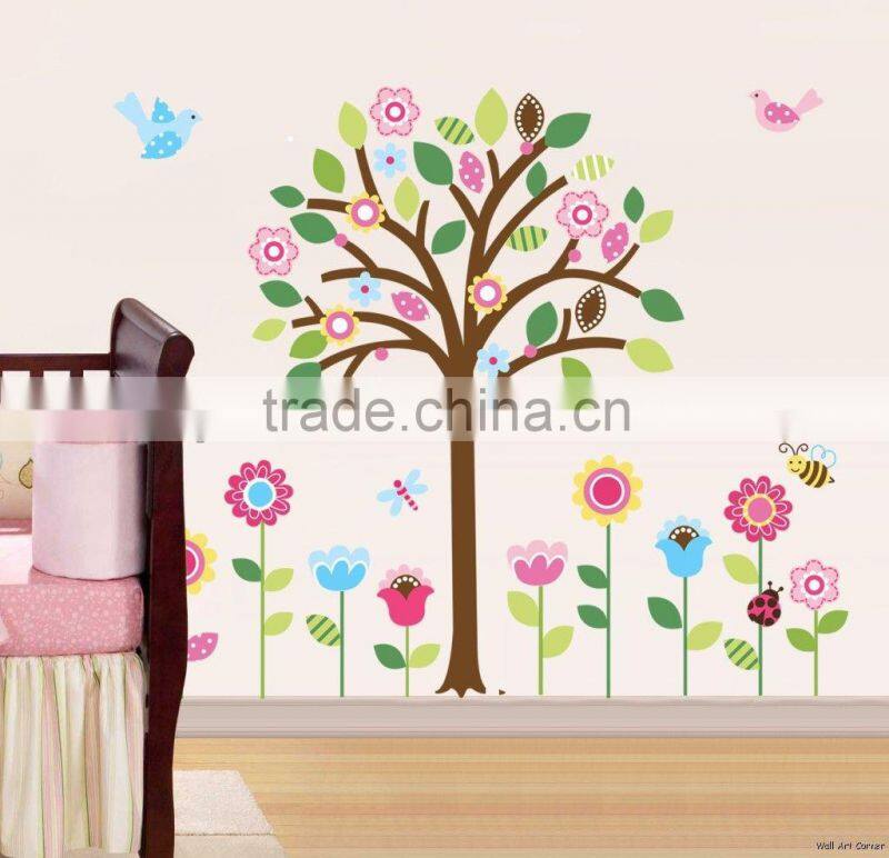 Colorful flowers wall stickers