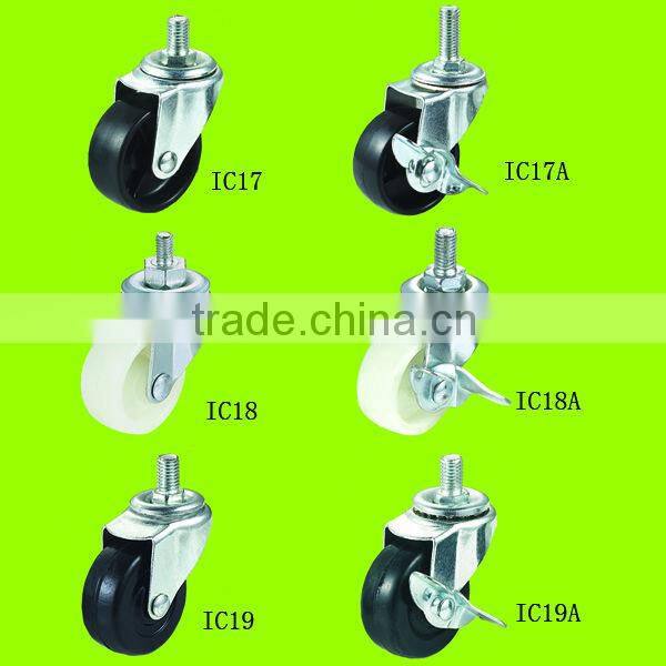 The best business reputation Hole top swivel PVC casters wheels for racks with brack(IC21A)