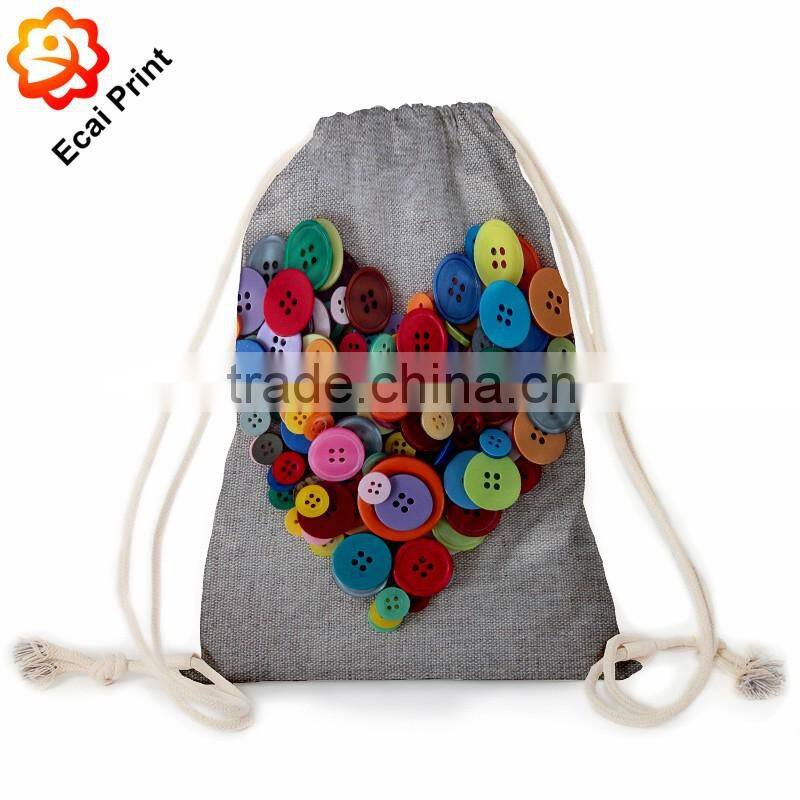 2016 hot sell custom printing drawstring bag with designs