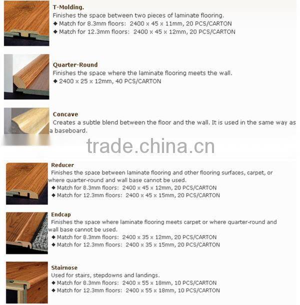 Wax edge waterproof laminated wooden flooring indoor flooring collection