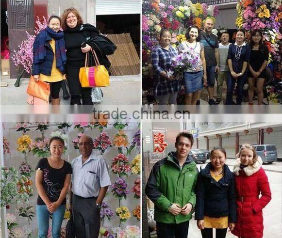 Single head red anthurium flowers, 51cm anthurium artificial flowers for public decoration