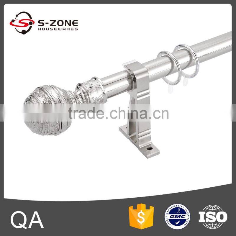 curtain rod and accessories with decorative glass curtain rod finial