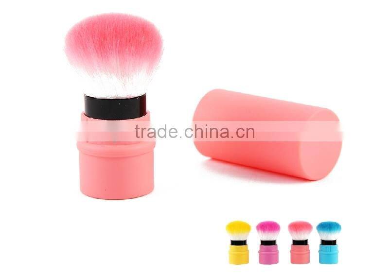colorful retractable round hair kabuki brush
