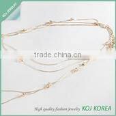Chain style fashion Long necklace gold color