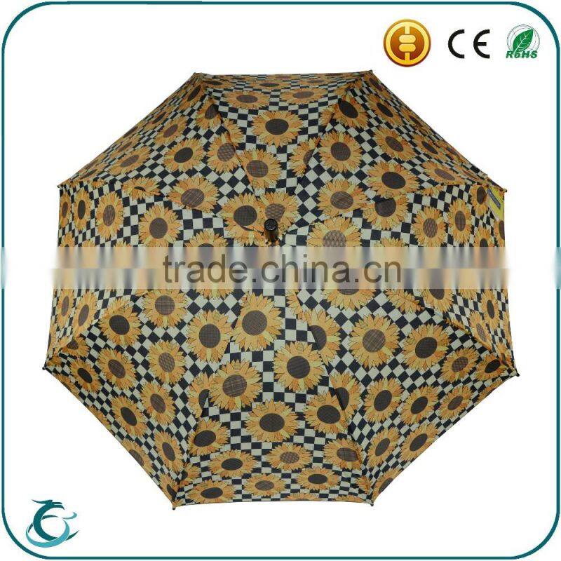 25 inch full flower heat transfer printing automatic straight umbrella