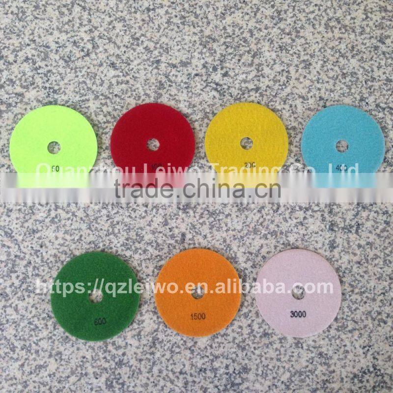 Flexible Diamond Polishing Pads 5 inch (125 mm) Wet Spiral Teeth Premium Resin Polishing Pad for Granite Polishing Circle Wheel