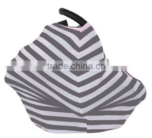 2016 High Quality Baby Boy Used Super Soft Personalized Grey Stripe Baby Car Seat Blanket