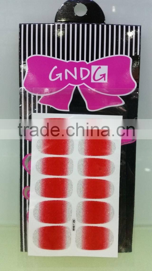2016 colorful hot sale gradiente beauty stickers nail for girls