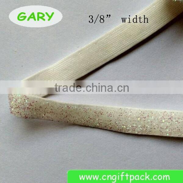 White Glitter Stretch Velvet Elastic Ribbon