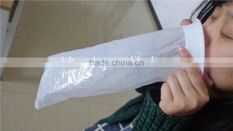1500ML white color LDPE plastic vomit bag without printing top PVC rigid rings