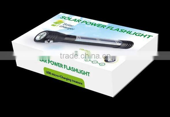 Factory wholesale multifunctional solar led flashlight