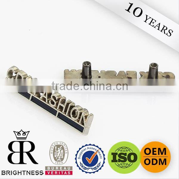 Good quality plating clothing metal label gold custom metal label