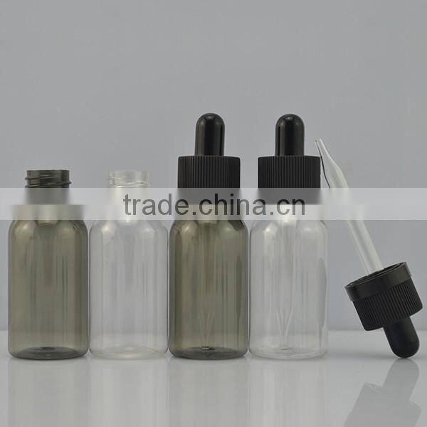 plastic 30ml pet bottle transparent with dropper