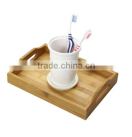 Trade assurance Natural Wood Serving Tray Breakfast Tea Coffee Bread Wooden Tray Plate Dishes