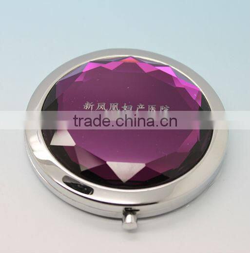 Colorful Crystal foldable mirror/double-sided makeup mirror/compact mirror