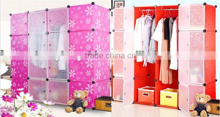 DIY Storage Cube Cabinet Wardrobe cabinet DIY toy cupboard shelves 12 cubes hanger