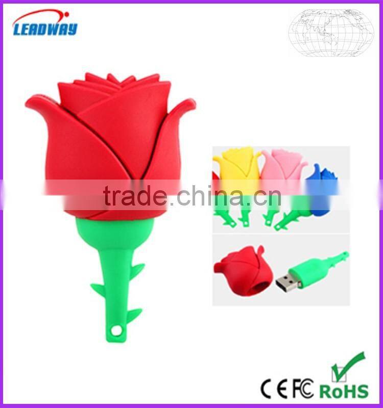 new products 2016 rose shape novelty usb,best gift for Valentine's Day