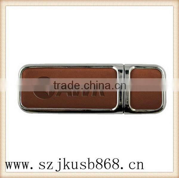 Best design good quality swivel leather usb flash stick