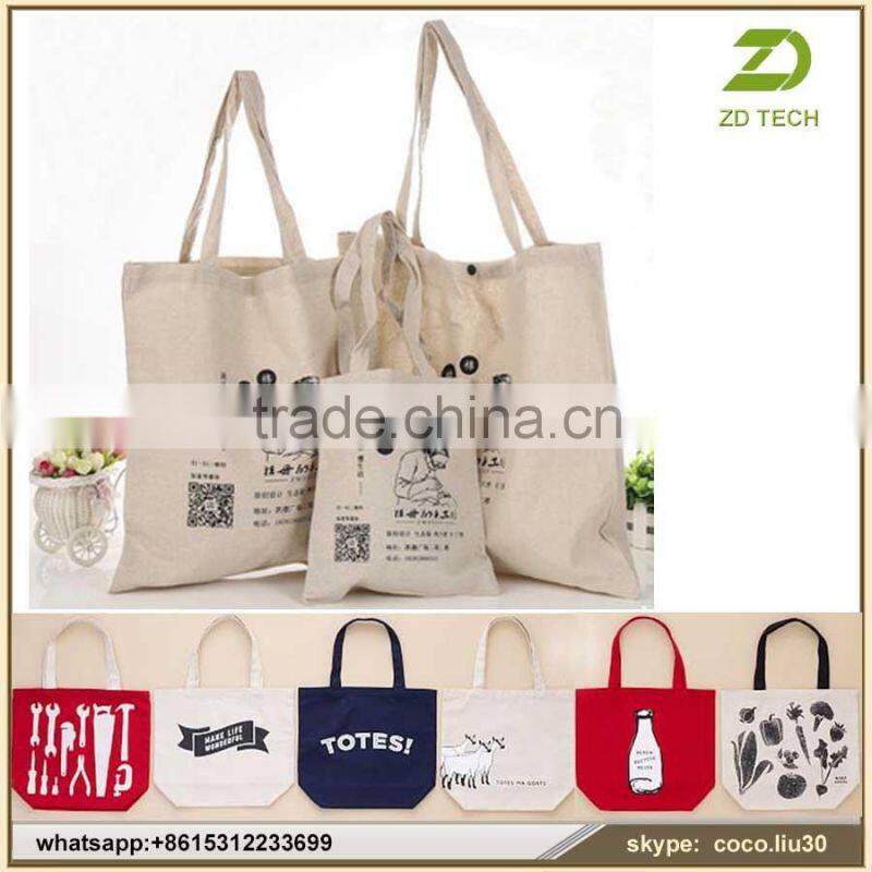 OEM production shopping tote bag ,custom standard size canvas tote bag ZDS2003