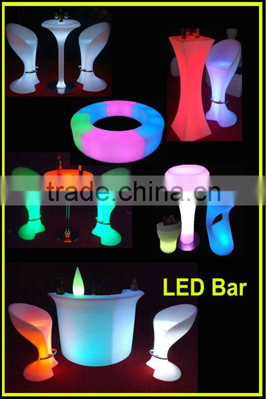 Color Rechangeable LED Bar Furniture for sale, luminous outdoor furniture