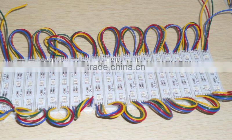 NON-waterproof 3pcs 5050 SMD LED module,plastic case,RGB color,DC12V,20pcs a string;75mm*12mm