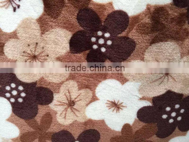 100% Polyester Artificial White Gladiolus Flowers Printed Super Soft Flannel for Carpeting