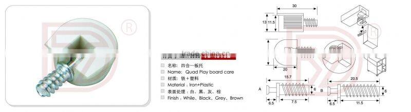 Diverse styles plastic shelf/board support bolt