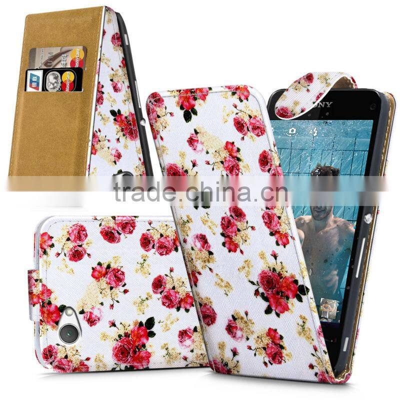 Compact High Quality Print Flip PU Leather Case Cover,Mobile Phone Case For Sony Xperia Z1