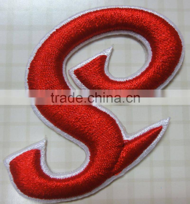 3D letter embroidery patches with stick on
