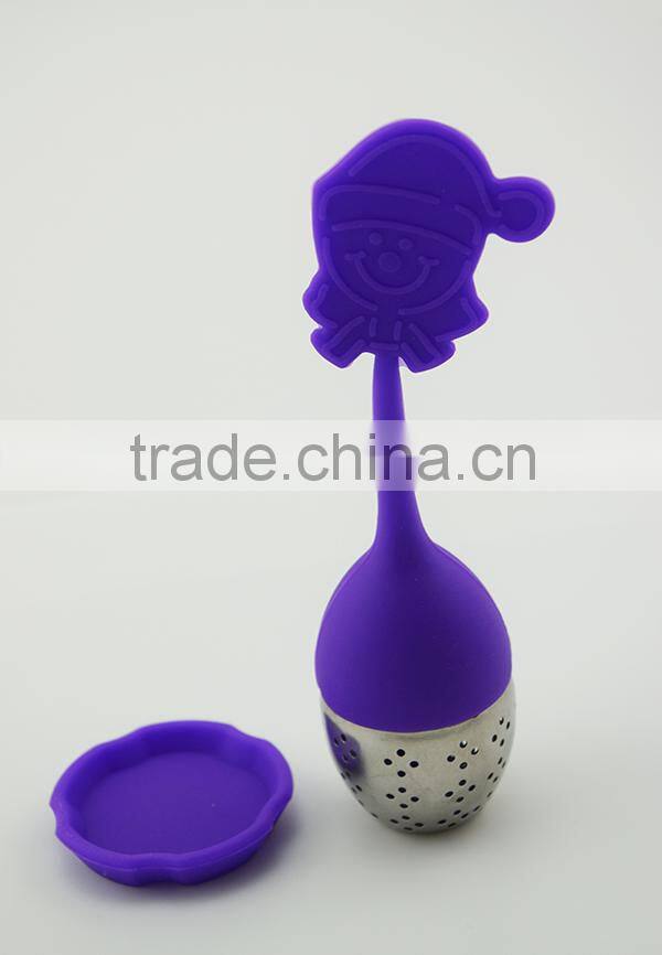 silicone tea ball Stainless steel tea strainer silicone bpa free