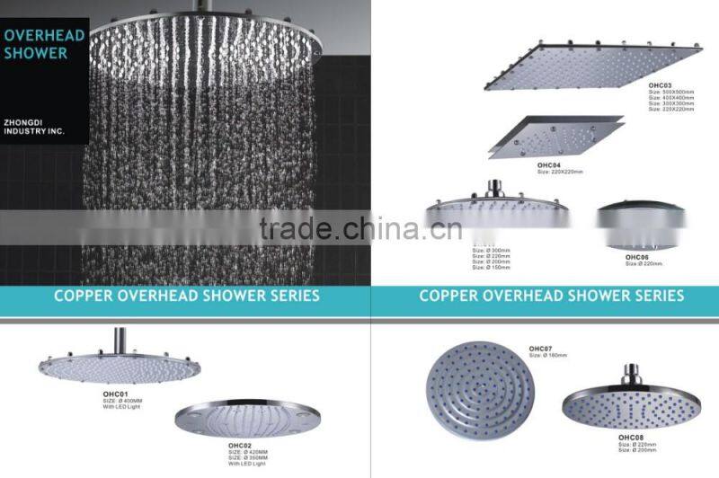 good quality 4 inch/ 100mm round plastic abs rain high flow shower head