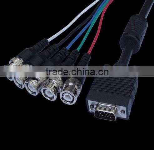 HDB15 Male to 3RCA Male HDB15M-3RCAM Goldplated metal connectors with Blue Nylon mesh