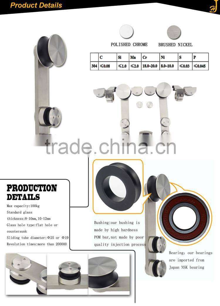 Long Service Life Hardware Silence Shower Glass Door Used Roller Skates