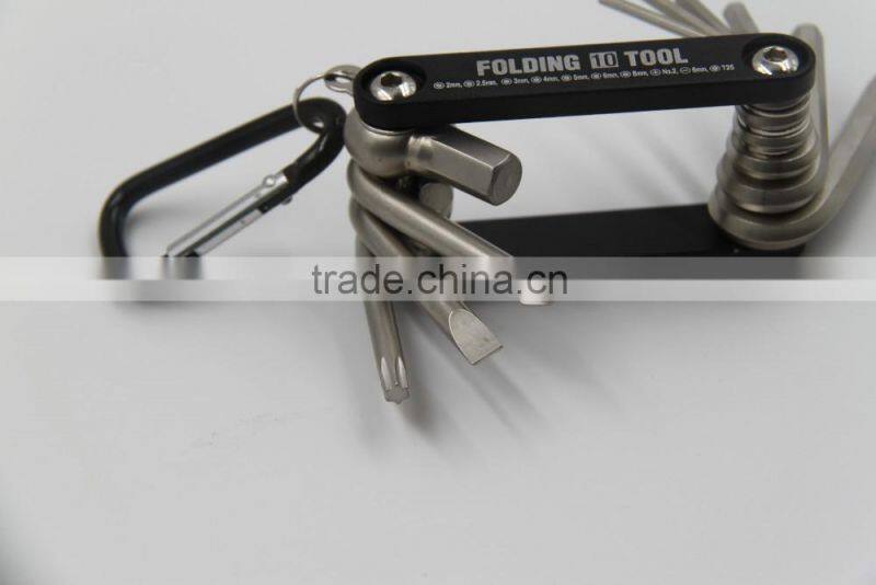 10Pcs Portable aluminium case folding screwdriver hex key wrench set
