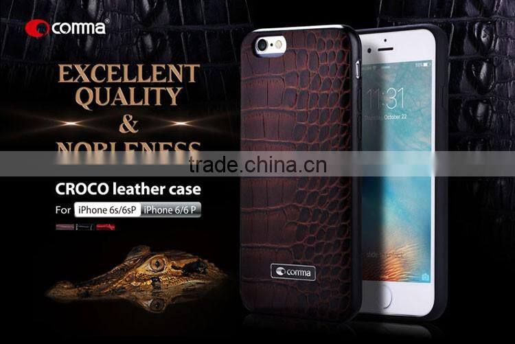 High End Fashion Genuine Leather Case for iPhone 6, Crocodile Skin Back Cover Leather Case for iPhone 6s