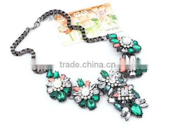 Multicolor Acrylic Pearl Flower Choker Collar Pendant Statement Necklace Women Fashion Necklaces for Women 2014