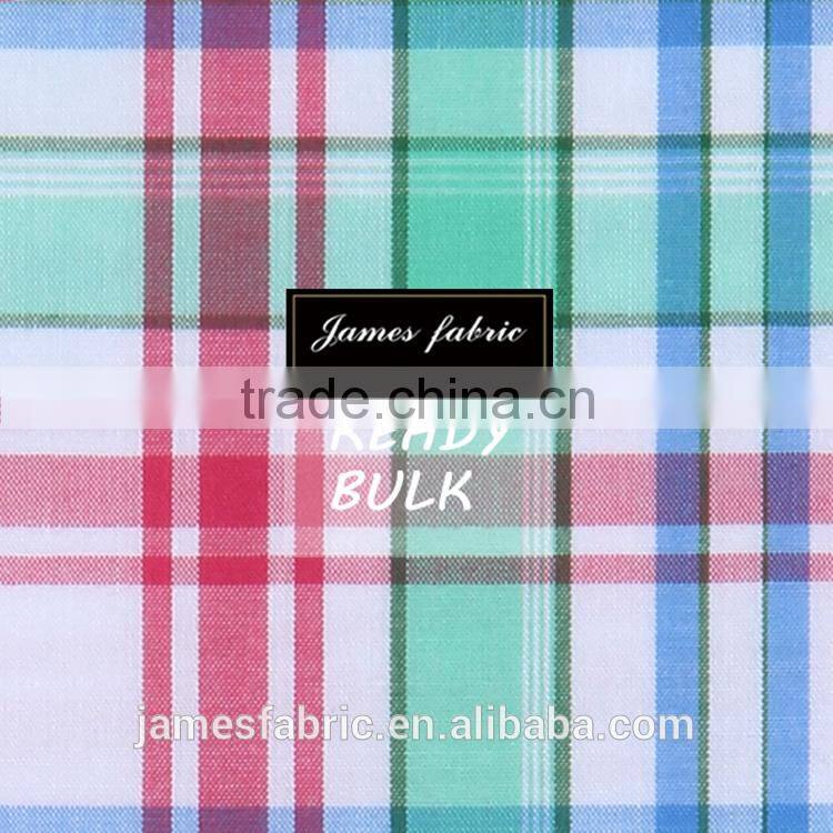 James 50s big check colorful regular soft woven fabric for children's shiring