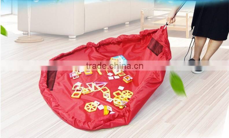 Wholesale portable toy storage mat for children, toy organizer bag quick pouch