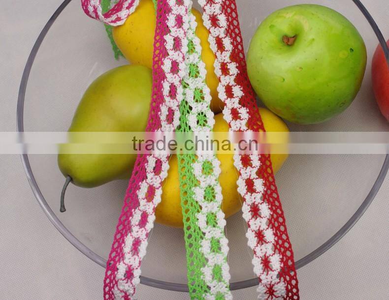 2016 green african guipure Cotton ribbon trim crochet accessories lace c250106