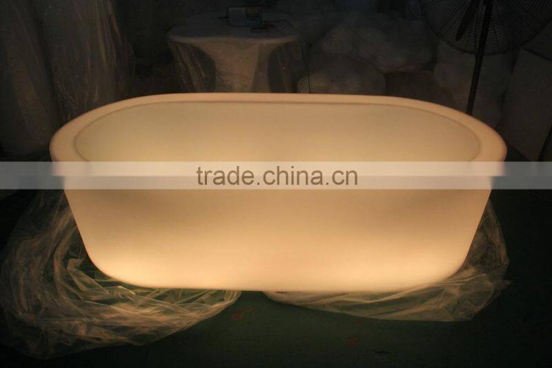 New fashion light eco-friend waterproof plastic bathtub color changing led tubs/2016 hot sale comfortable and colorful led tub