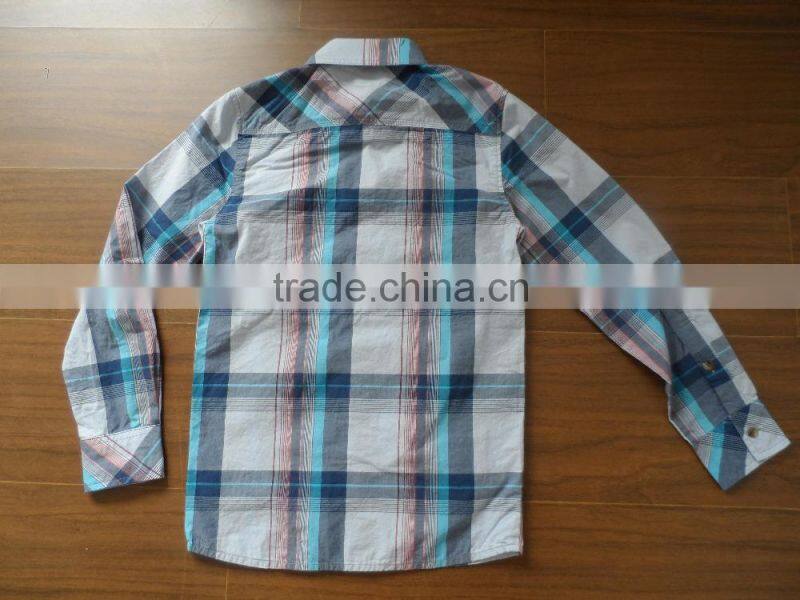 Custom Kids Boys Stylish Outdoor Outwear brushed Cotton Plaid long Shirt