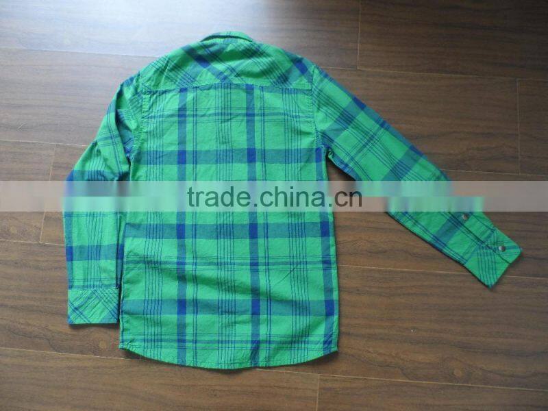 Custom Kids Boys Stylish Outdoor Outwear brushed Cotton Plaid long Shirt