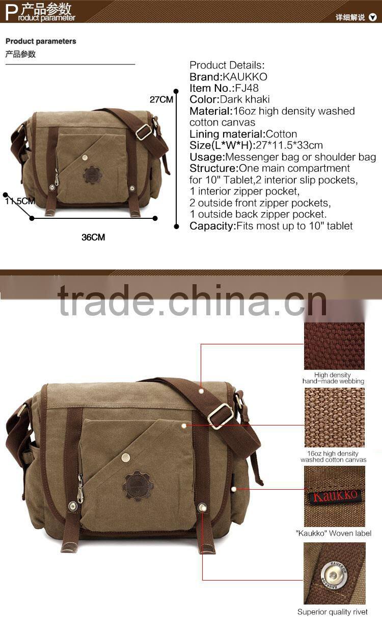 Concise Messenger Bag Laptop Messenger Bag Men Canvas Sling Bag Crossbody Satchel Bag