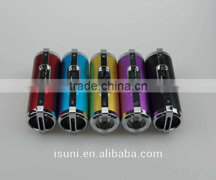 Newest fashion design new battery loud speaker 5000 mah power bank with torch light
