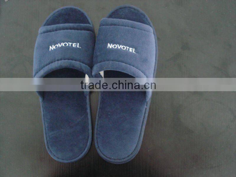 comfortable open toe cotton velour hotel washable slipper