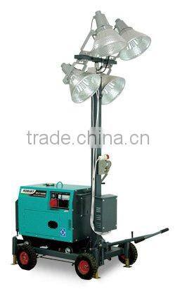 Diesel generator set powered light tower